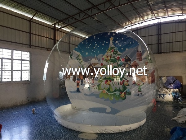 Inflatable christmas decoration snow globe