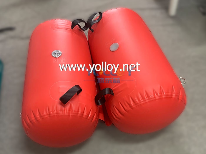Surface buoyacy inflatable cable floater