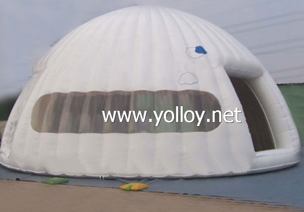 White mobile inflatable outdoor party dome tent