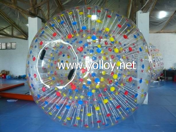 lighting inflatable zorb rolling ball on grass