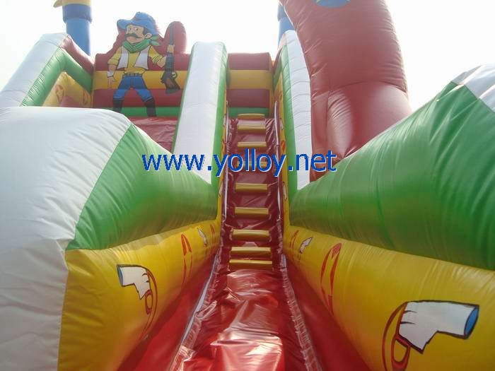 Cowboy western adventure commercial inflatable slide