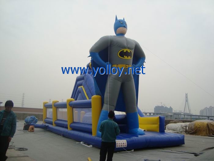 batman inflatable slide with obstacles course combo