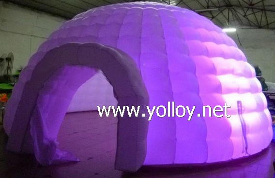 Inflatable lighting igloo dome