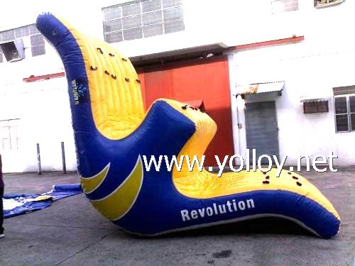 Inflatable water slide with climbing
