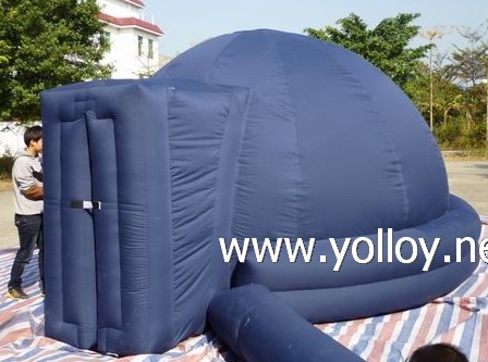 Inflatable projection dome tent