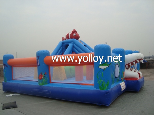 Shake inflatable bouncy castle Childrens park