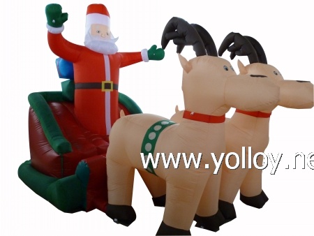 Santa Claussleigh and reindeer Great outdoor decoration