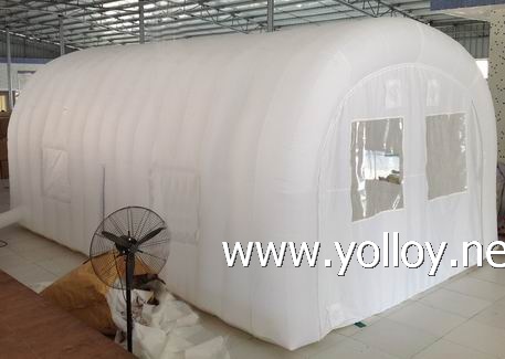 white inflatable car storage tent