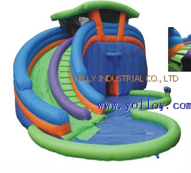inflatable slide with water pool for summer holiday