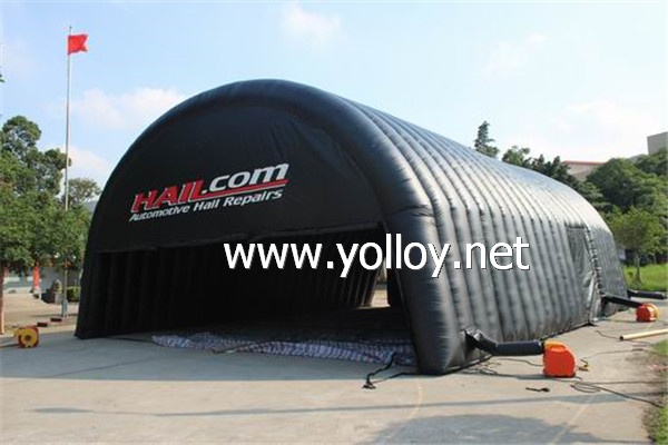 Mobile inflatable garage tent