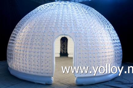 transparent double layer inflatable dome tent
