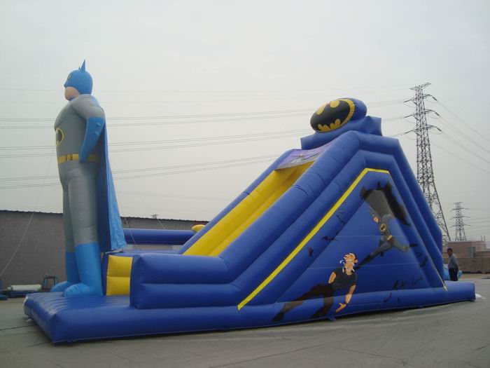bat men inflatable slide with obstacle