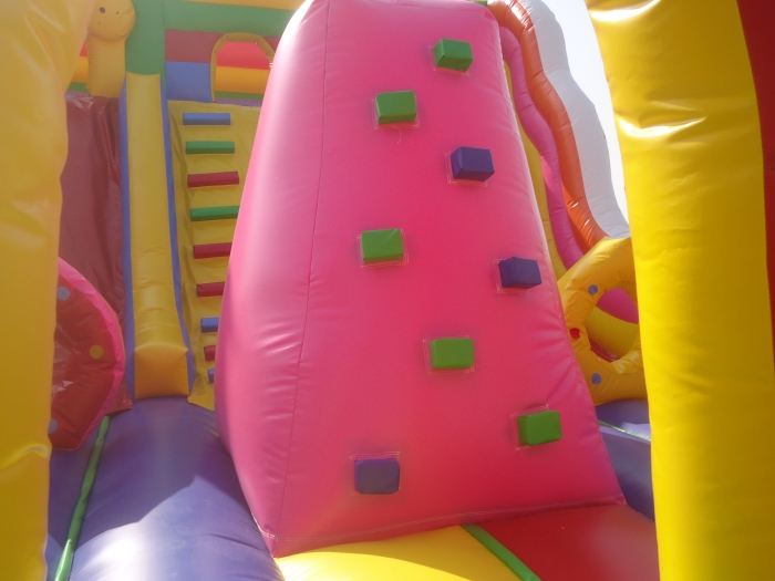inflatable climb inside the angry bird slide