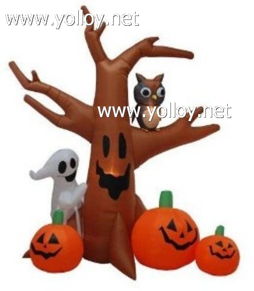 2013 new decorations 8 Foot Halloween Inflatable Ghost Tree Owl (4 Pack)