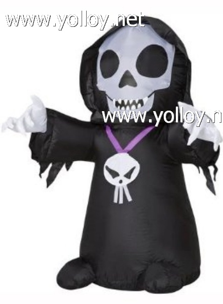 Yard decorations Grim Reaper Skeleton Airblown 4 Ft Tall Halloween Inflatable
