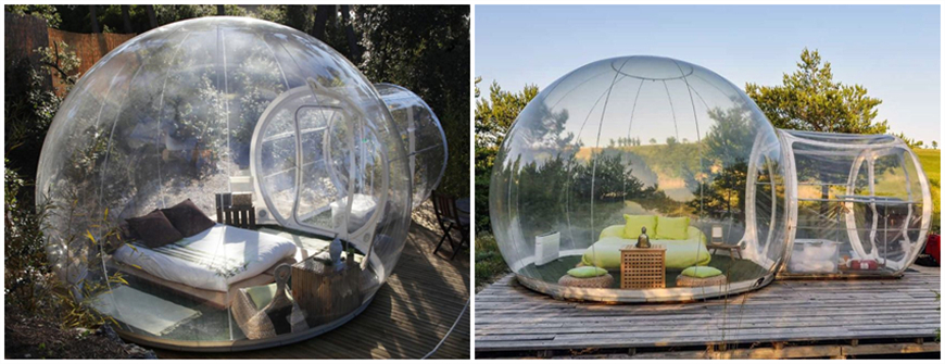 clear inflatable camping tent