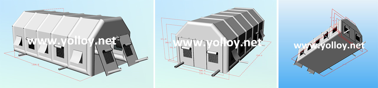 3D drawing of the outdoor inflatable paint booth