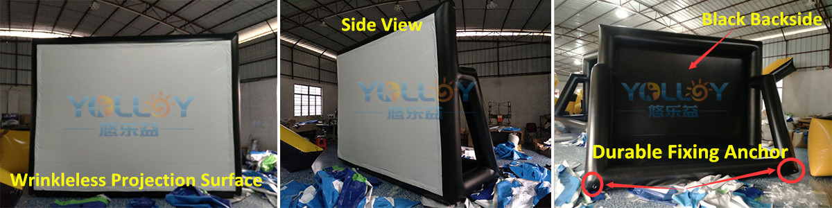 Workmanship of inflatable movie screen for outdoors