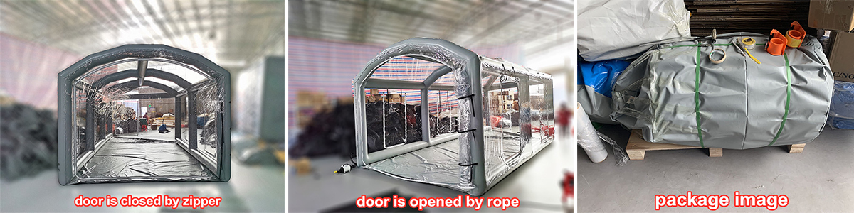 details of inflatable transparent luxury tent