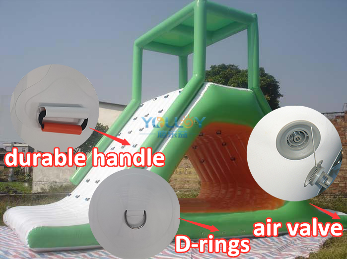 detailed picture of inflatable water slide with climber