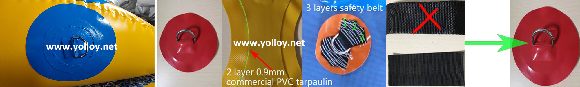 details of inflatable water banana boat
