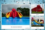 inflatable water park with slide and pool