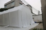 Outdoor inflatable temporary bus paint booth