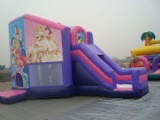 disney purple princess bouncing castles with slide