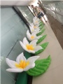 One flower Size:0.8m diameter
quantity of flower:10 pcs                                                                                    length of a row:10m                                                                              Material:waterproof fabric