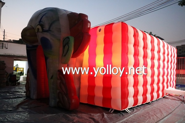 Mad clown inflatable cube tent with LED light