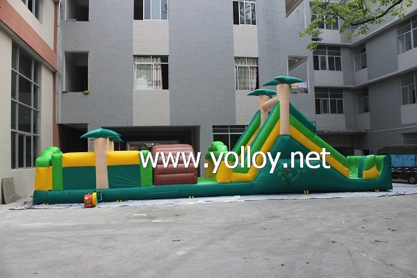 Commercial Inflatable Forest Obstacle Course with slide