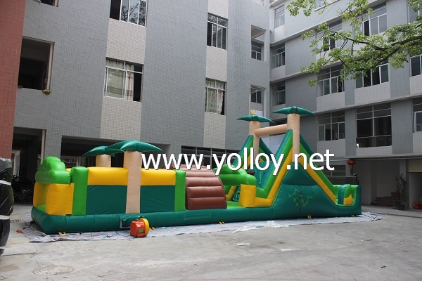 Commercial Inflatable Forest Obstacle Course with slide