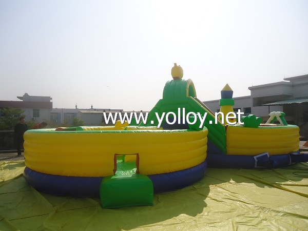 Inflatable 8 Words Obstacle Bouncy Slide Combo For Sport Games