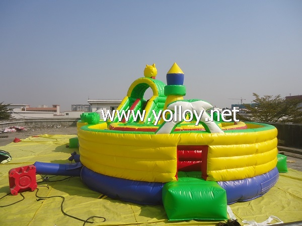 Inflatable 8 Words Obstacle Bouncy Slide Combo For Sport Games