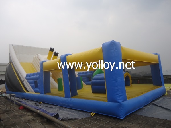 Popular Inflatable Titanic Slide With Obstacle