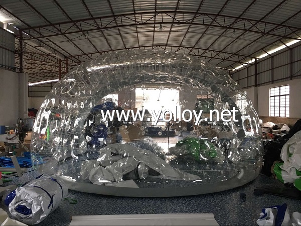 inflatable half clear tent for exhibition