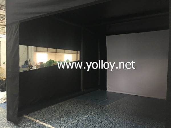 Inflatable golf simulator tent