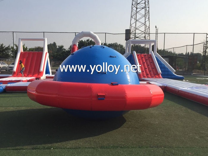 Giant floating inflatable water park