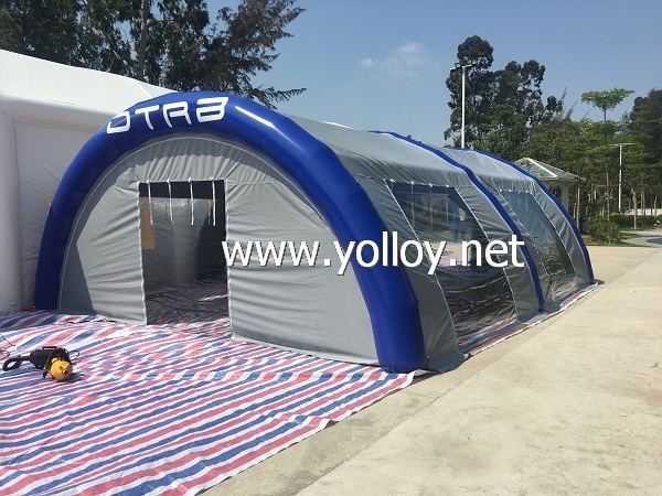 Inflatable workstation shelter for outdoor using