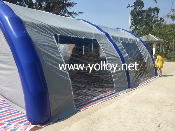 Inflatable workstation shelter for outdoor using