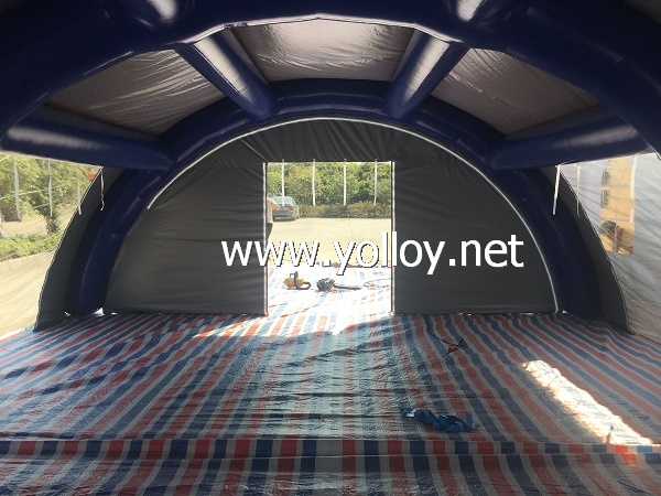 Inflatable workstation shelter for outdoor using