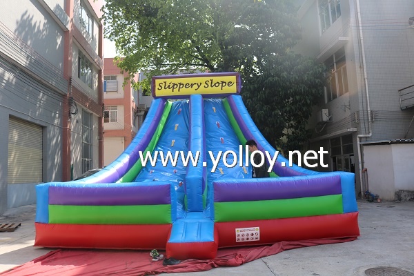 Inflatable slippery slope game