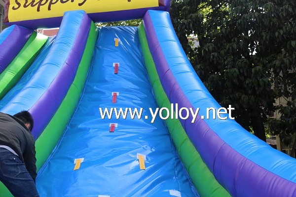 Inflatable slippery slope game