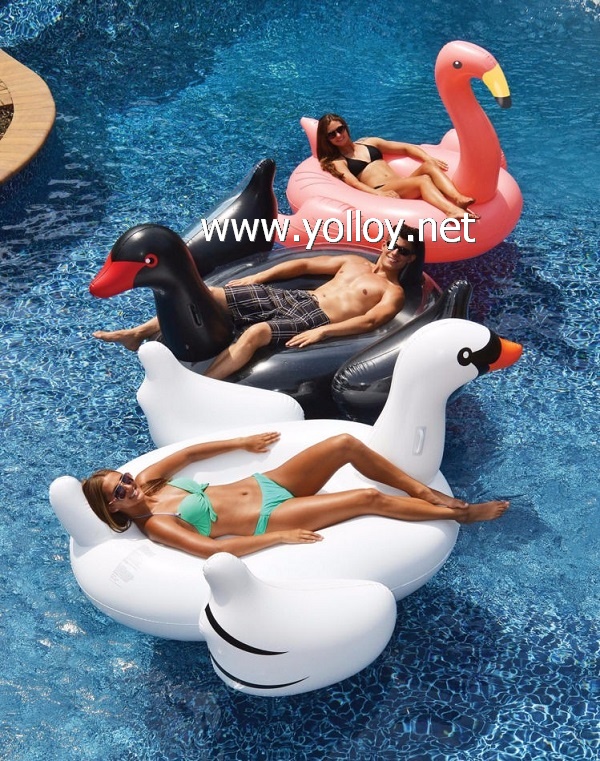 Inflatable giant swimming swan flamingo floating pool toys