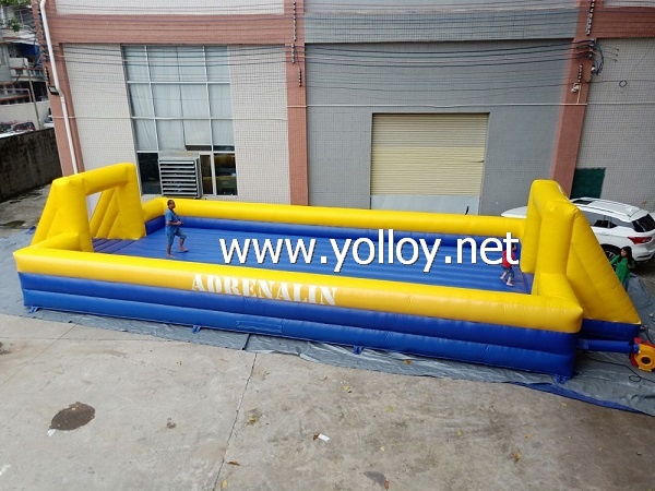 Inflatable soap football field with inflatable floor