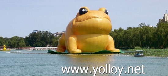 Giant inflatable golden toad