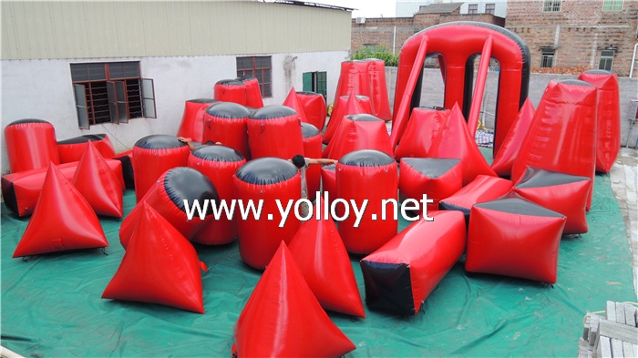 7-10 Man Paintball Field With 44 Inflatable Air Bunkers