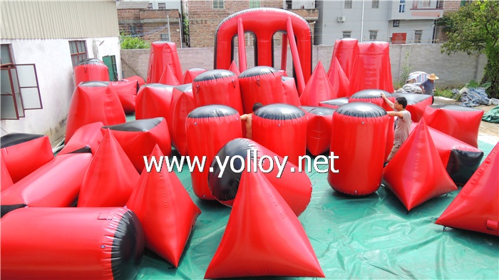 7-10 Man Paintball Field With 44 Inflatable Air Bunkers