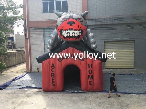 Custom inflatbale bulldogs sport helmet tunnel tent