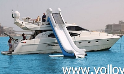 Airtight Inflatable Floating Yacht Water Slide